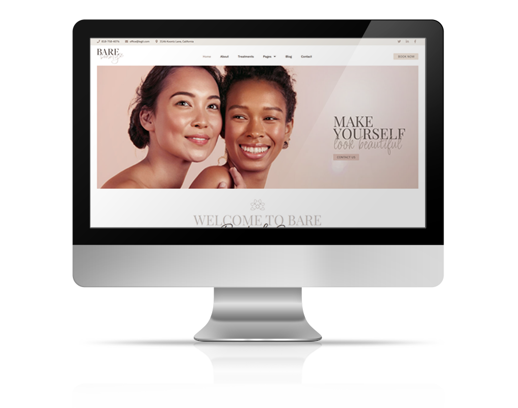 Webdesign - Monitor mit Beauty-Website