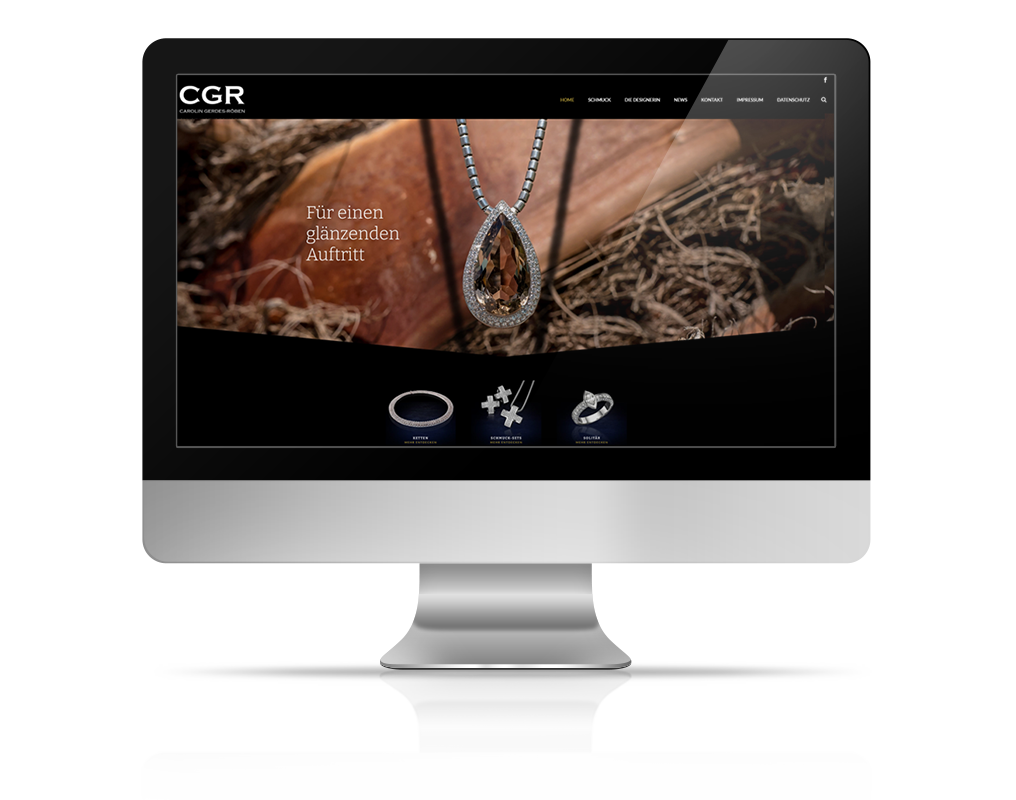 Webdesign - Monitor mit Schmuck-Website
