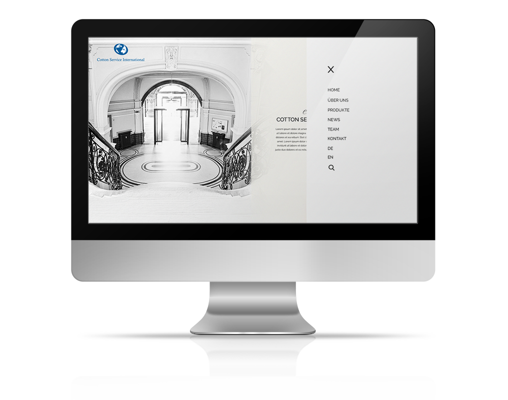 Webdesign - Monitor mit Baumwoll Börsen-Website